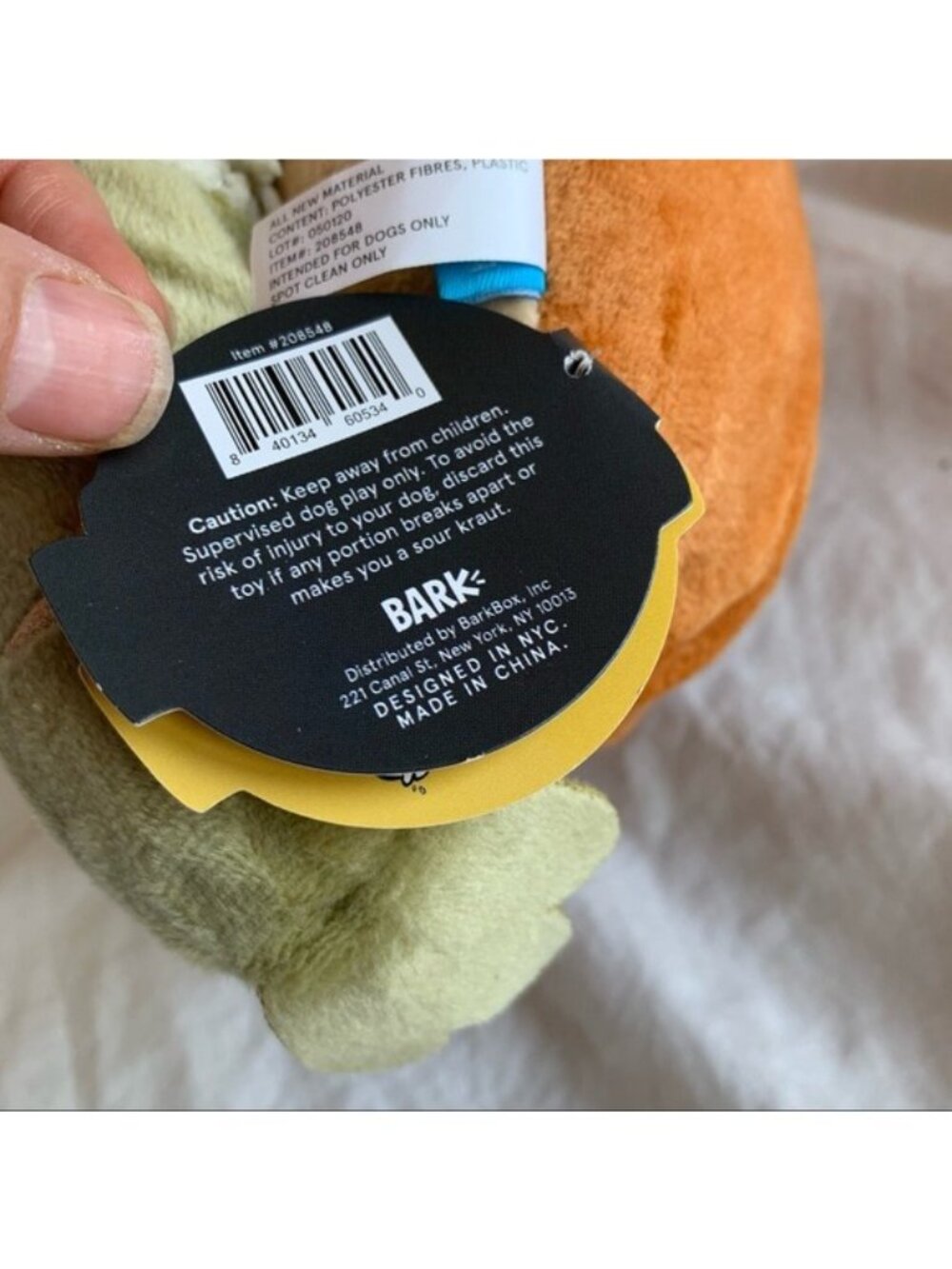 Bark Dog Chew Toy Bratwurst Sauerkraut crinkle Large Pups Gift NWT - Picture 8 of 9